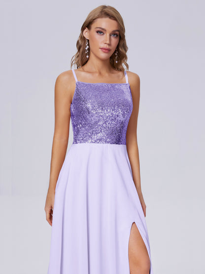 Alaina Sparkly Split Sequin Long Bridesmaid Dresses