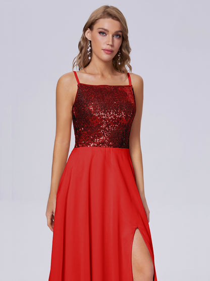 Alaina Sparkly Split Sequin Long Bridesmaid Dresses