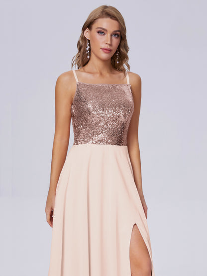 Alaina Sparkly Split Sequin Long Bridesmaid Dresses