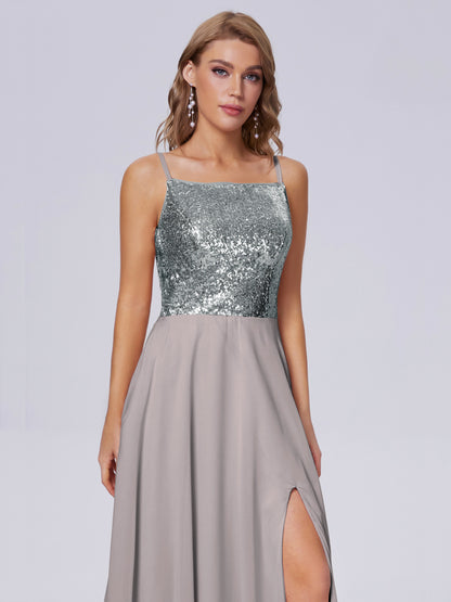 Alaina Sparkly Split Sequin Long Bridesmaid Dresses