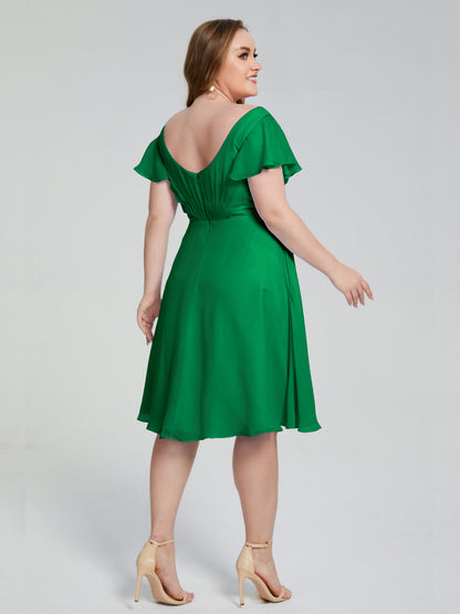 Alina Affordable Plus Size Short Bridesmaid Dresses with Sleeves
