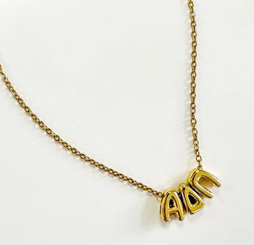 Alpha Delta Pi Bubble Gold Necklace