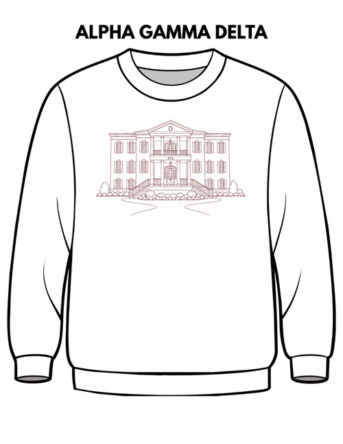 Alpha Gamma Delta Embroidered House Crewneck