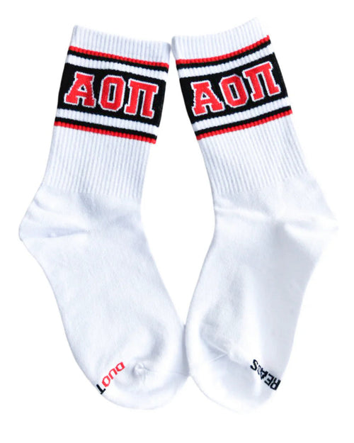 Alpha Omicron Pi Sorority Line Socks