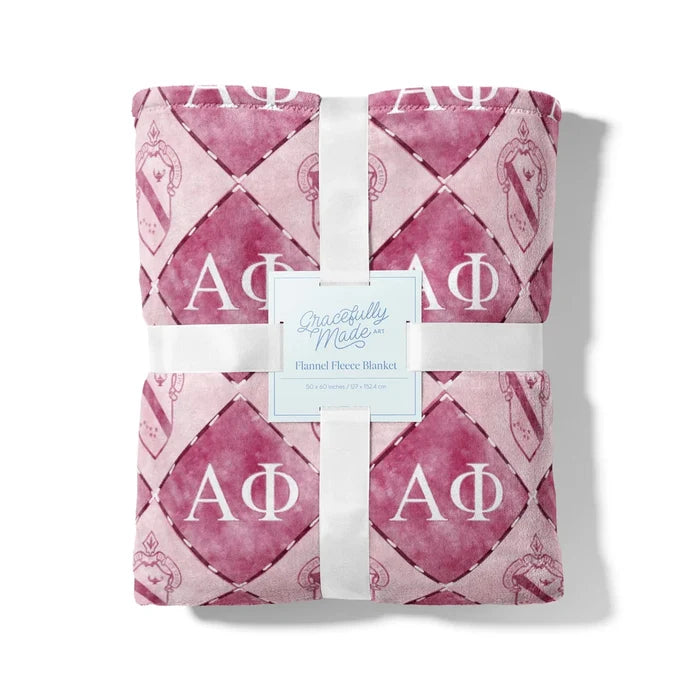 Alpha Phi Flannel Fleece Blanket