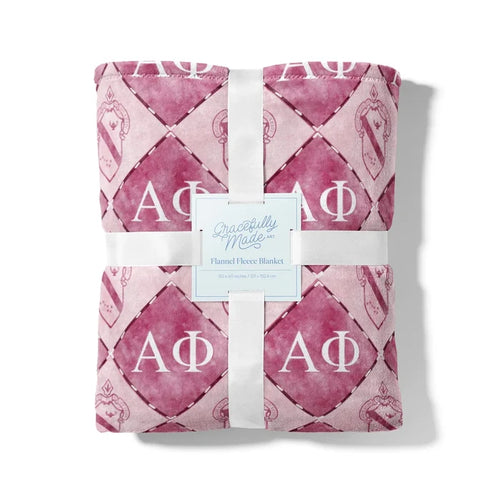 Alpha Phi Flannel Fleece Blanket