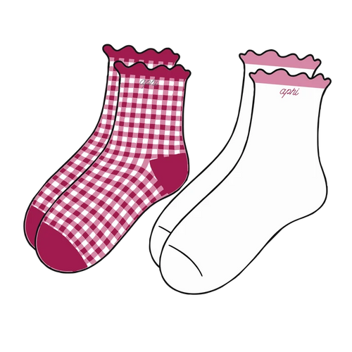 Alpha Phi Ruffle Sock Set