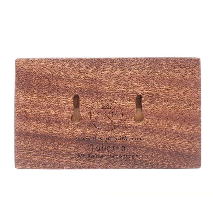 Bottle Opener - Dark Walnut Wood - Mt Rainier Topography by SML