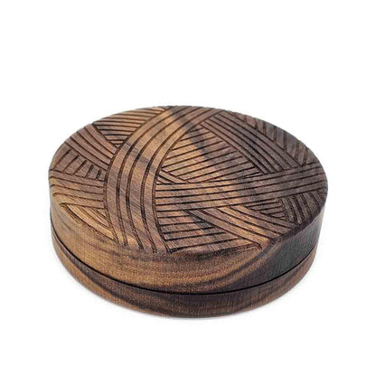 Box - 5in - Yarn Cat Round (Walnut ) by Saving Throw Pillows