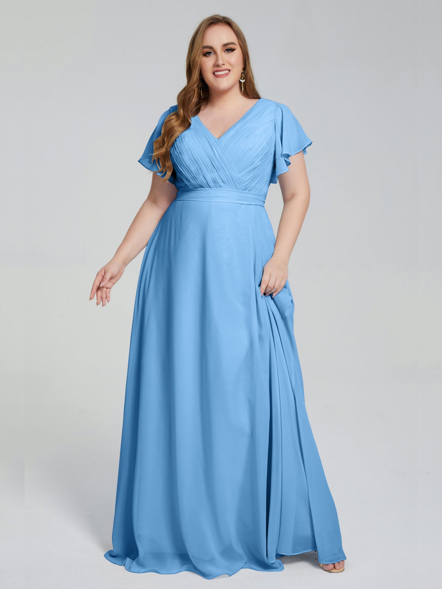Plus Size Long Bridesmaid Dresses with Sleeves
