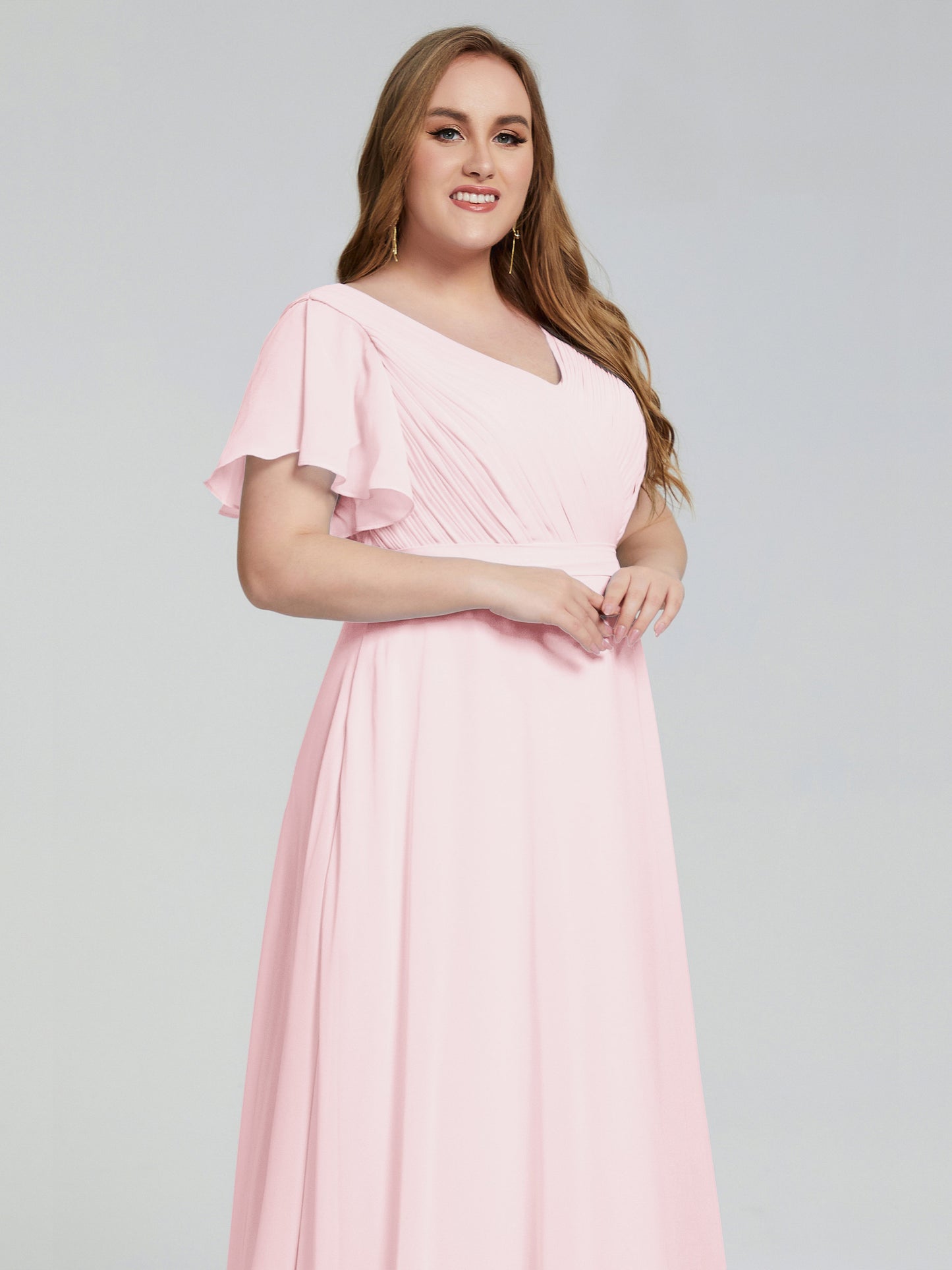 Plus Size Long Bridesmaid Dresses with Sleeves