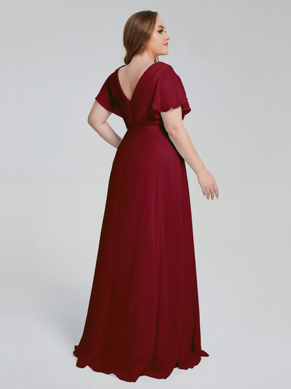 Plus Size Long Bridesmaid Dresses with Sleeves