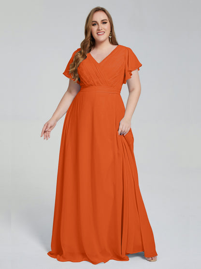 Plus Size Long Bridesmaid Dresses with Sleeves