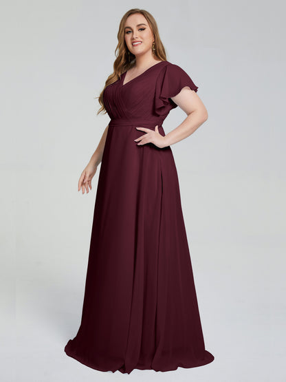 Plus Size Long Bridesmaid Dresses with Sleeves