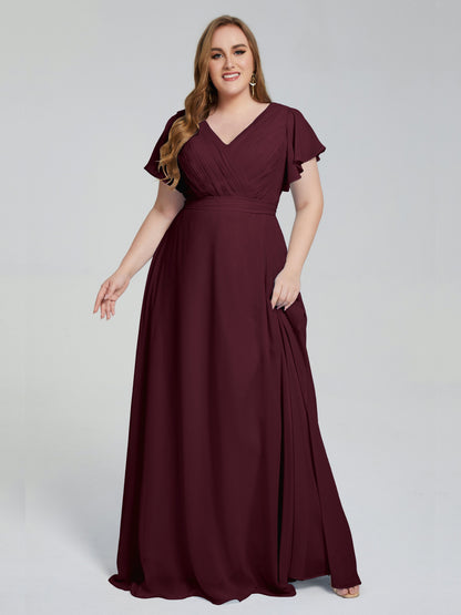 Plus Size Long Bridesmaid Dresses with Sleeves