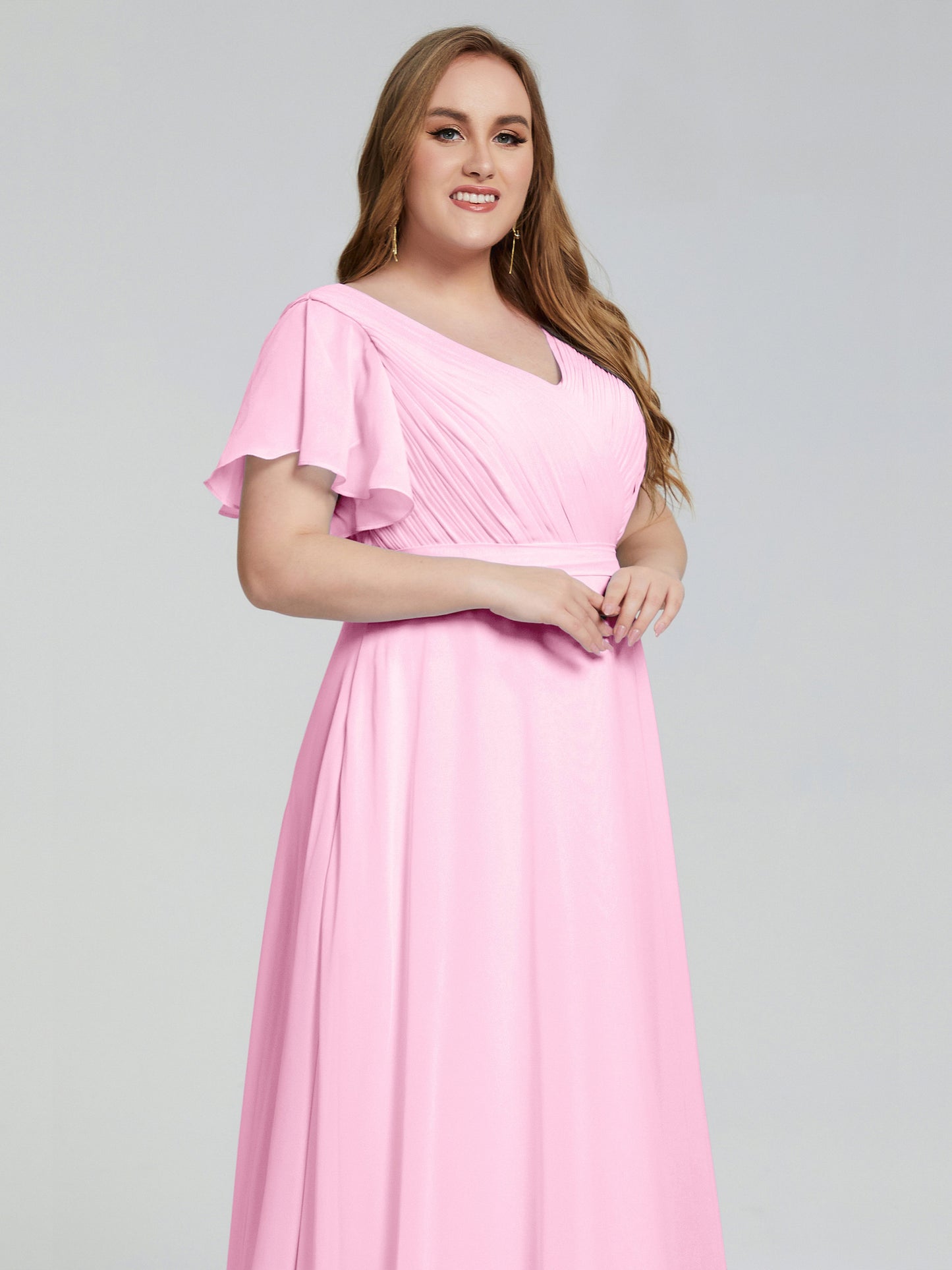 Plus Size Long Bridesmaid Dresses with Sleeves