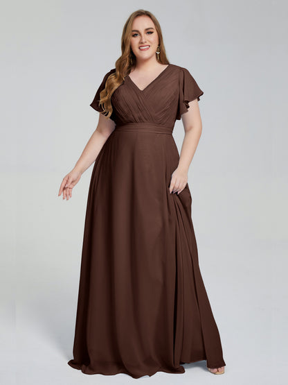 Plus Size Long Bridesmaid Dresses with Sleeves