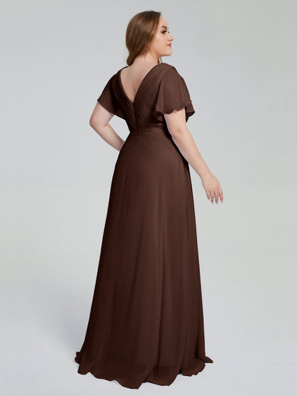 Plus Size Long Bridesmaid Dresses with Sleeves