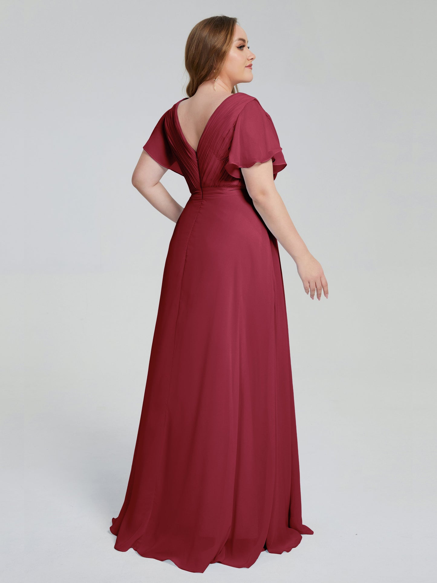 Plus Size Long Bridesmaid Dresses with Sleeves