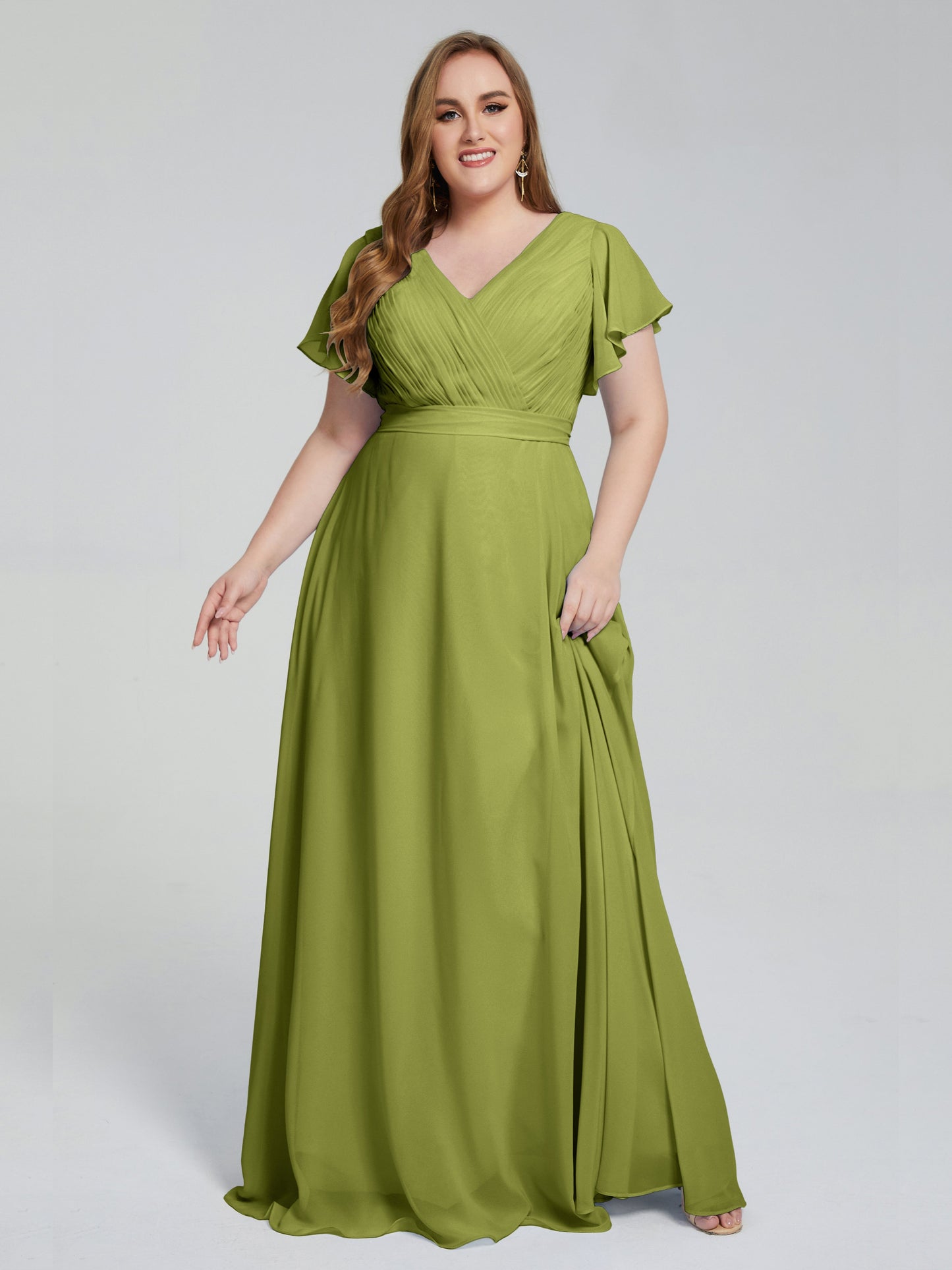 Plus Size Long Bridesmaid Dresses with Sleeves
