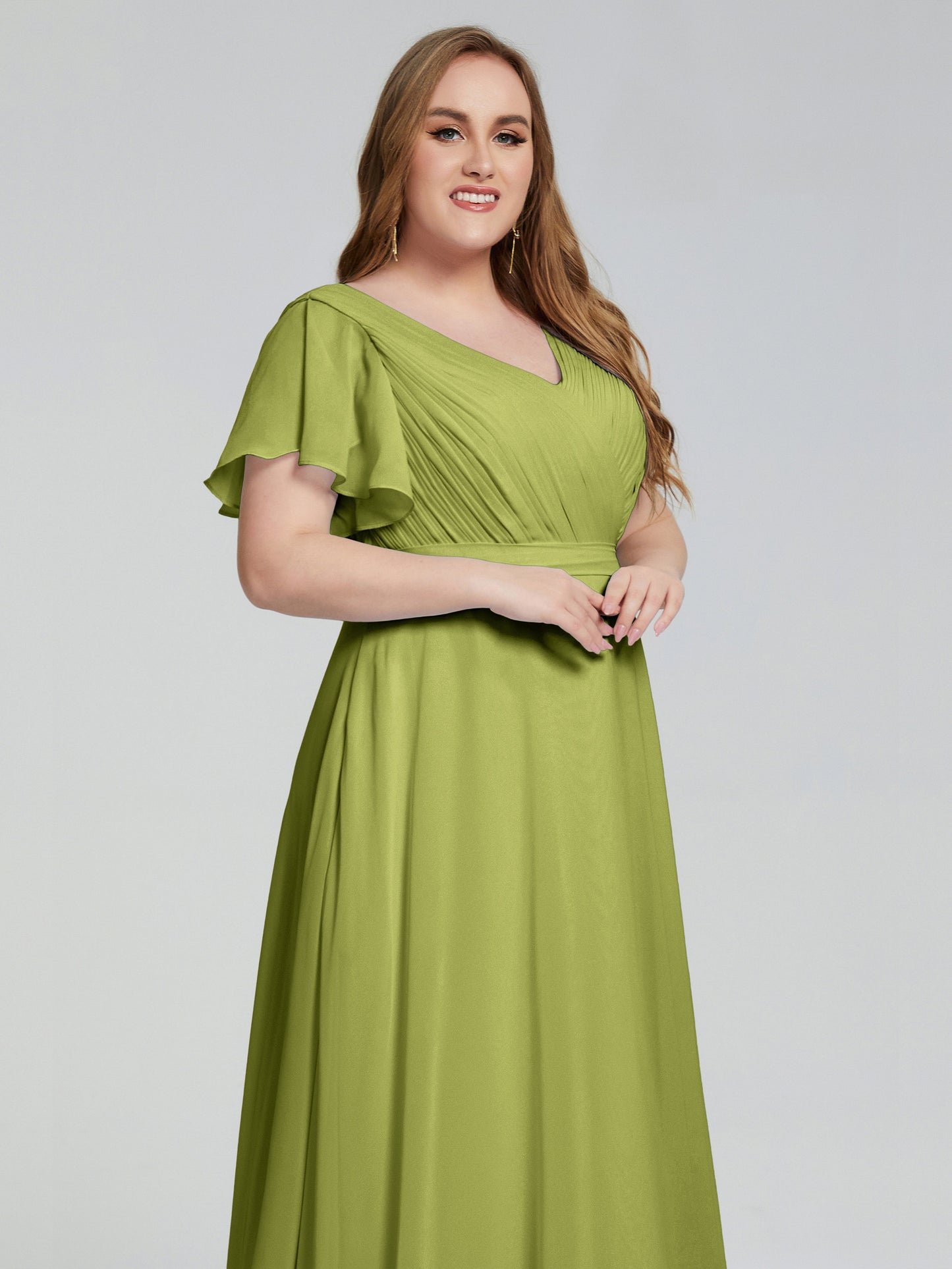 Plus Size Long Bridesmaid Dresses with Sleeves