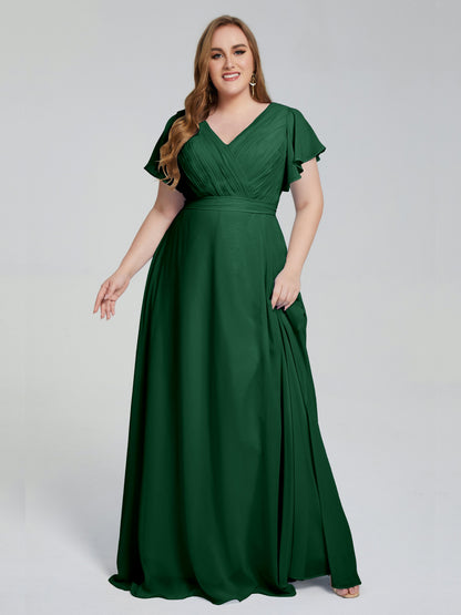 Plus Size Long Bridesmaid Dresses with Sleeves