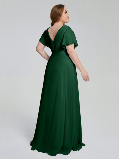 Plus Size Long Bridesmaid Dresses with Sleeves