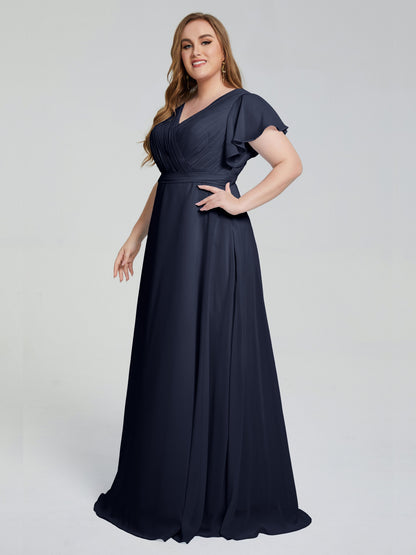 Plus Size Long Bridesmaid Dresses with Sleeves