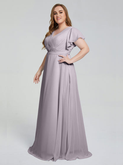Plus Size Long Bridesmaid Dresses with Sleeves
