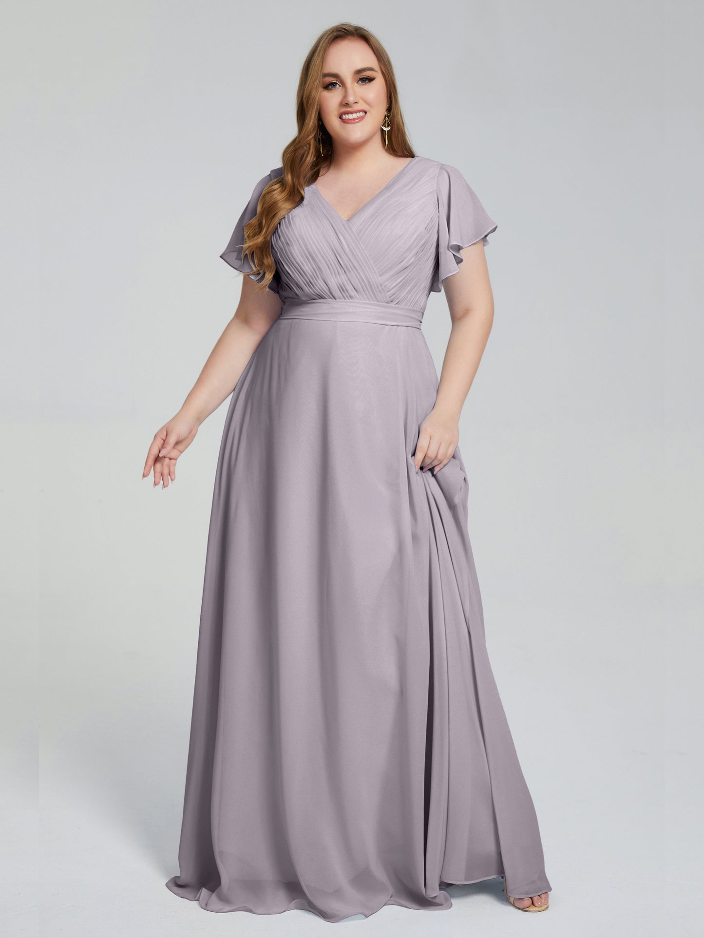 Plus Size Long Bridesmaid Dresses with Sleeves