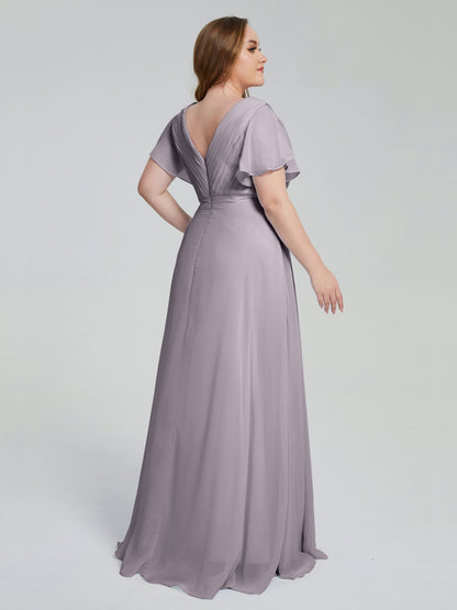 Plus Size Long Bridesmaid Dresses with Sleeves