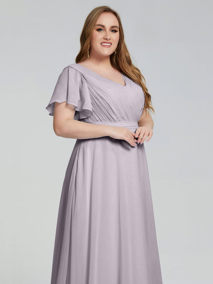Plus Size Long Bridesmaid Dresses with Sleeves