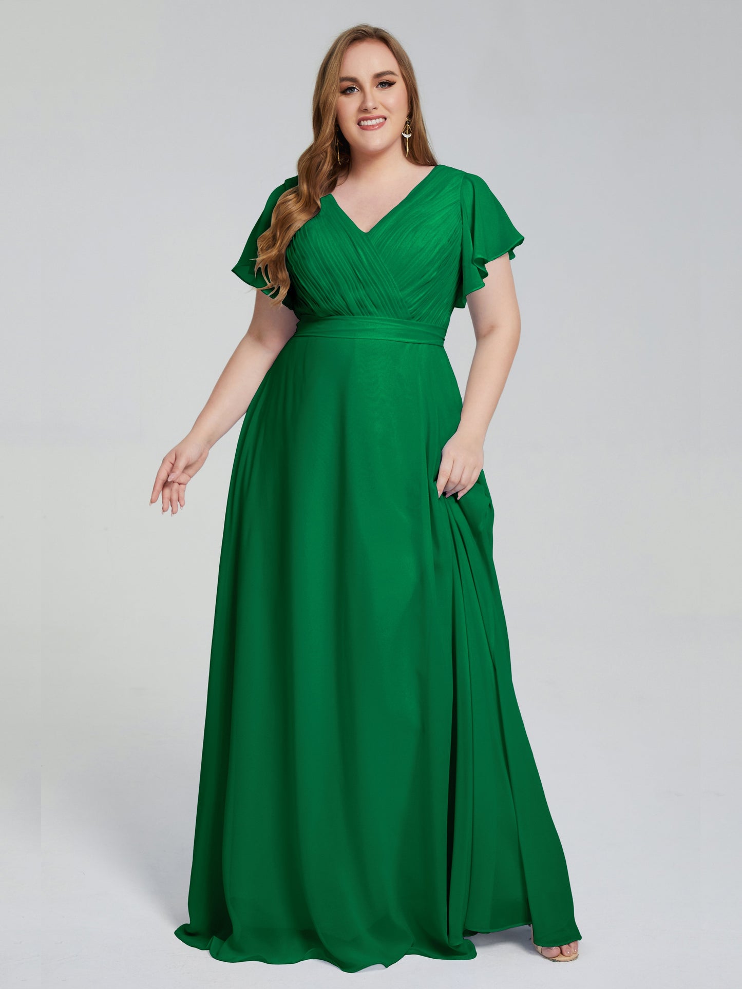 Plus Size Long Bridesmaid Dresses with Sleeves