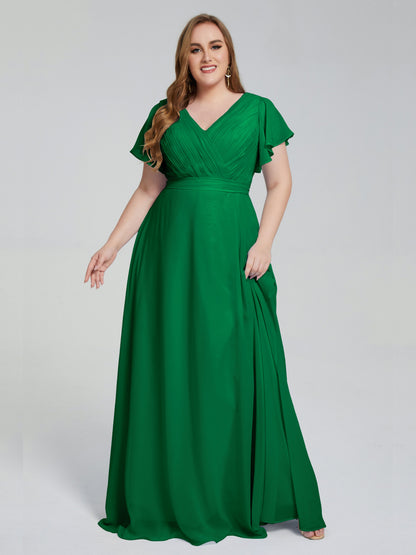 Plus Size Long Bridesmaid Dresses with Sleeves
