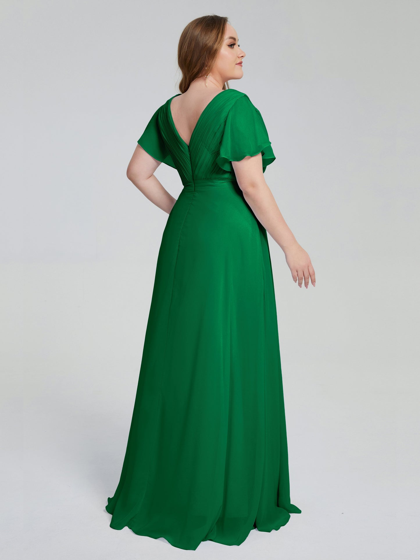 Plus Size Long Bridesmaid Dresses with Sleeves