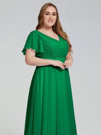 Plus Size Long Bridesmaid Dresses with Sleeves