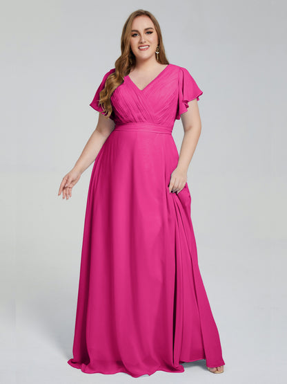 Plus Size Long Bridesmaid Dresses with Sleeves
