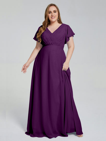 Plus Size Long Bridesmaid Dresses with Sleeves