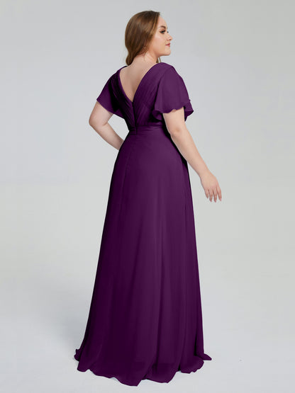 Plus Size Long Bridesmaid Dresses with Sleeves
