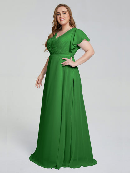 Plus Size Long Bridesmaid Dresses with Sleeves