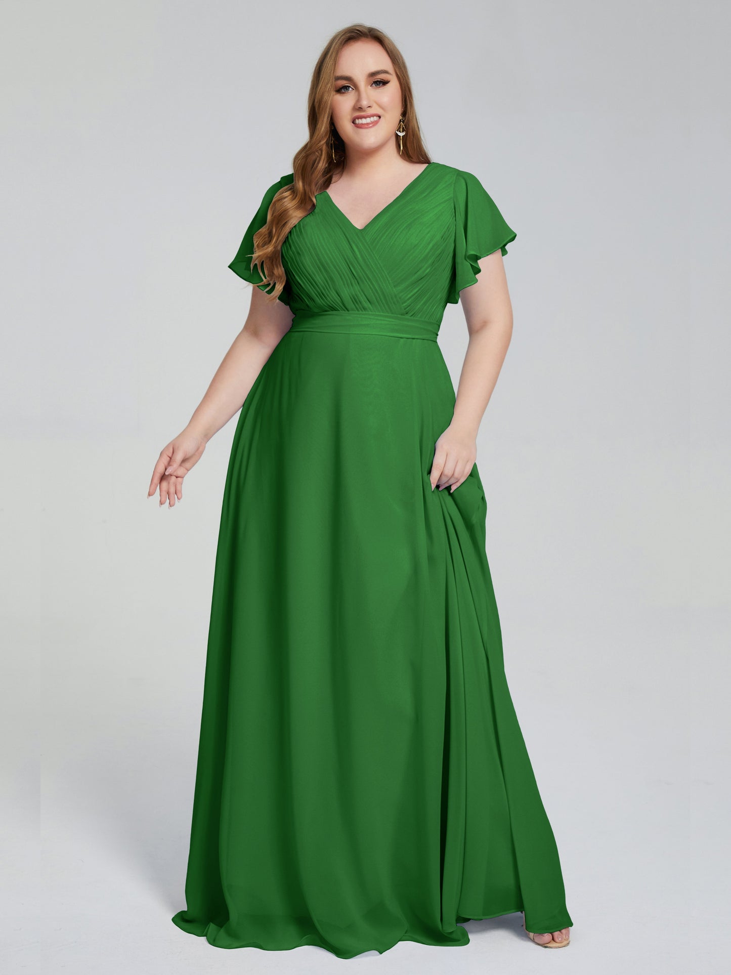 Plus Size Long Bridesmaid Dresses with Sleeves