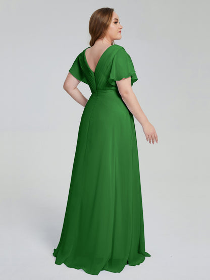 Plus Size Long Bridesmaid Dresses with Sleeves