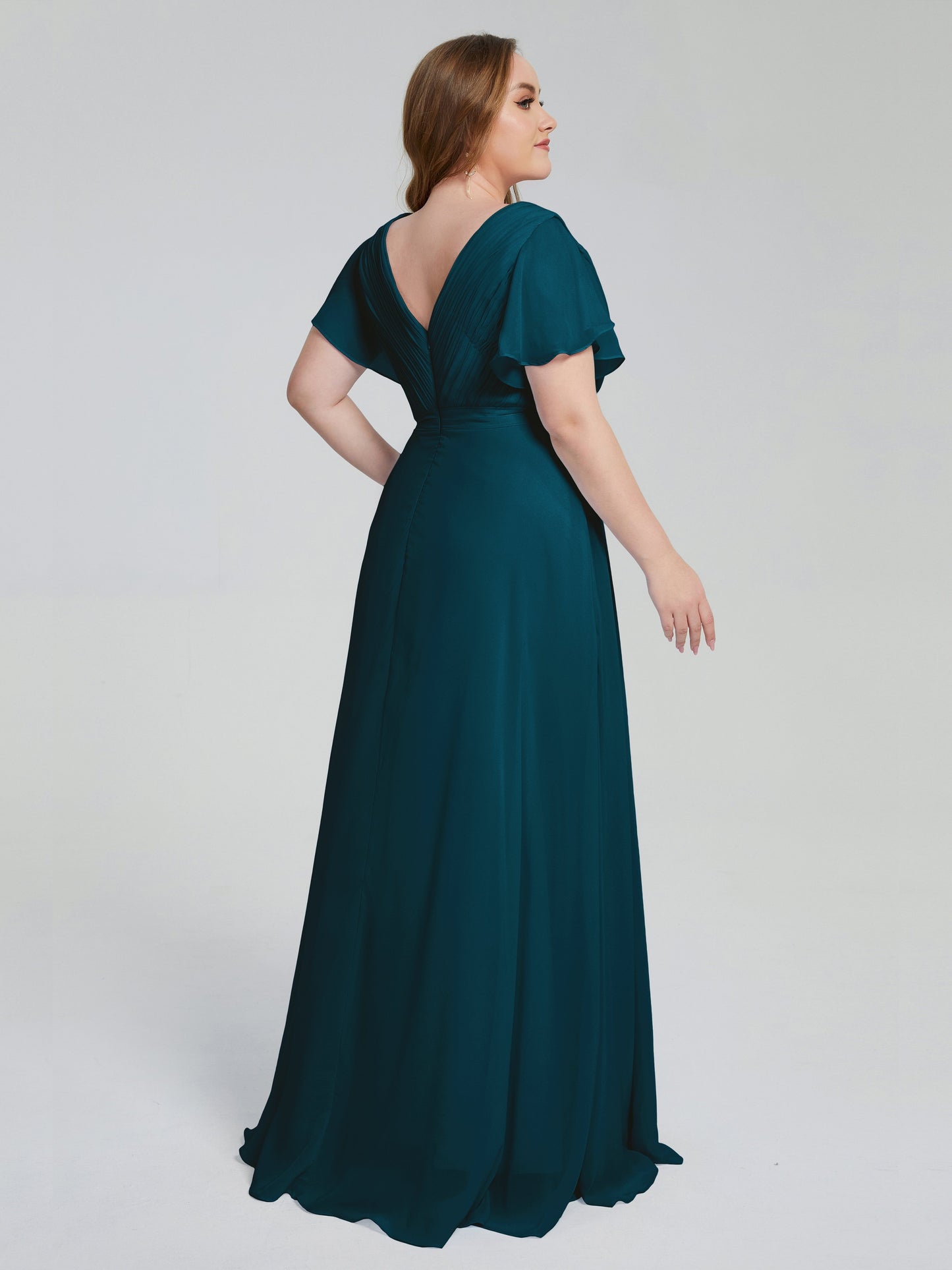 Plus Size Long Bridesmaid Dresses with Sleeves