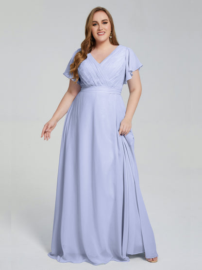 Plus Size Long Bridesmaid Dresses with Sleeves