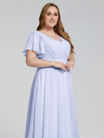 Plus Size Long Bridesmaid Dresses with Sleeves