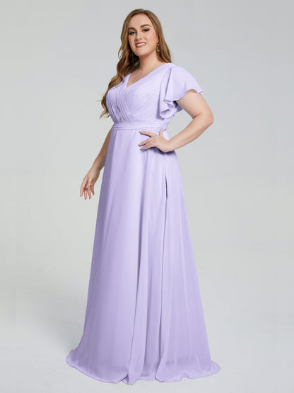 Plus Size Long Bridesmaid Dresses with Sleeves