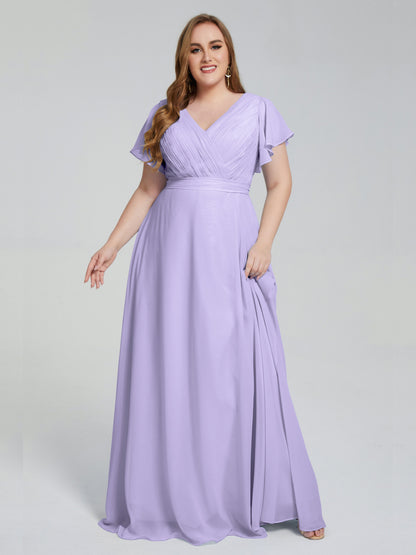 Plus Size Long Bridesmaid Dresses with Sleeves