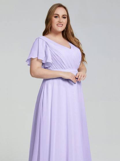 Plus Size Long Bridesmaid Dresses with Sleeves