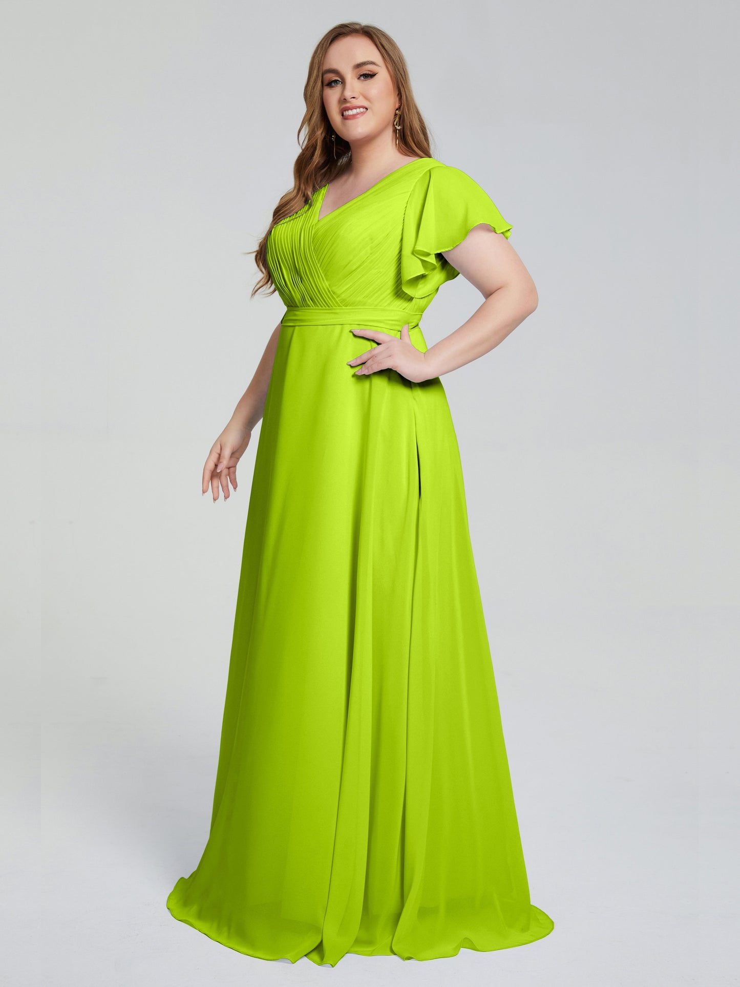 Plus Size Long Bridesmaid Dresses with Sleeves