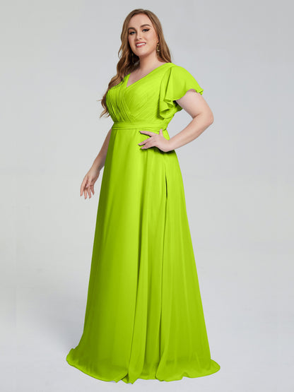 Plus Size Long Bridesmaid Dresses with Sleeves